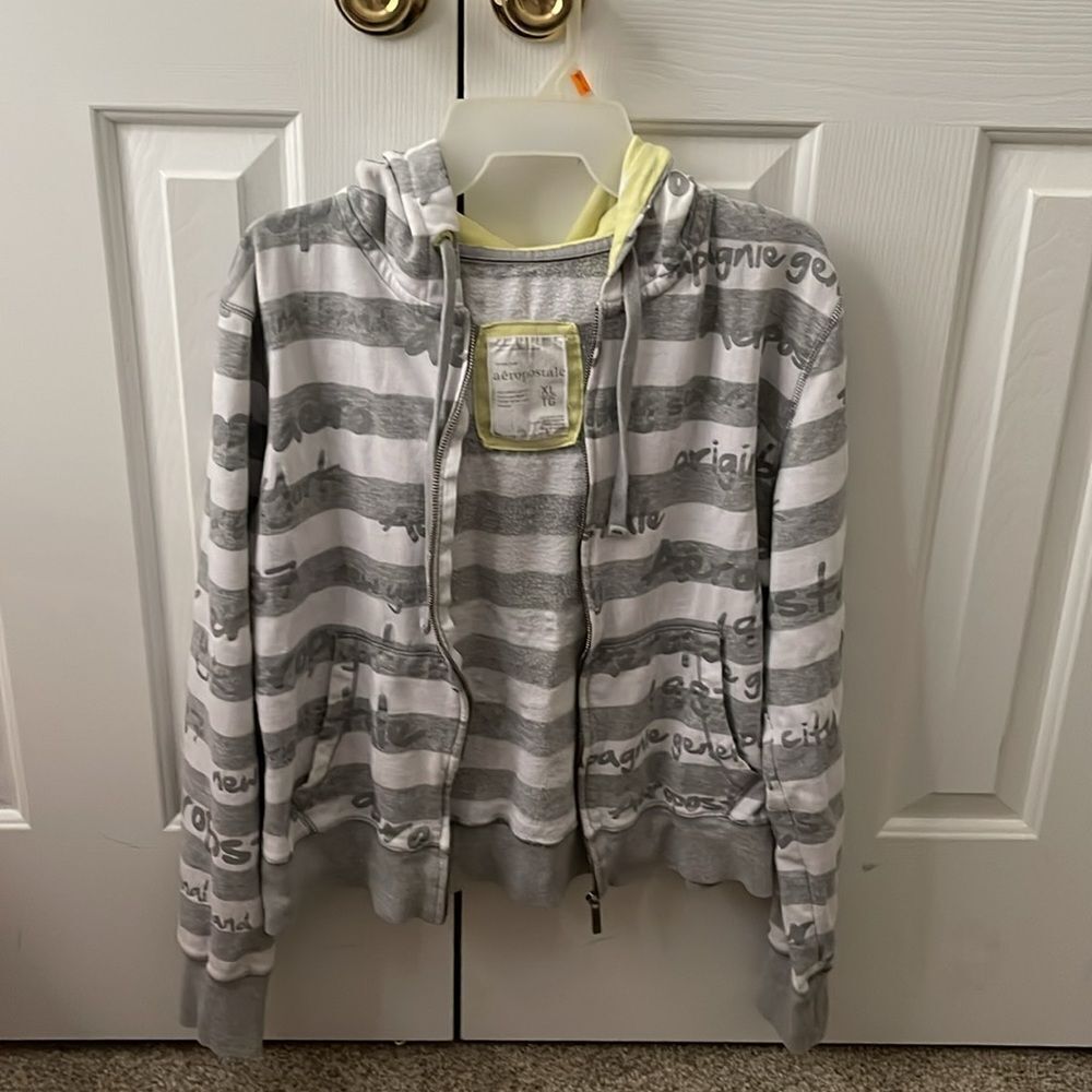 Aeropostale Gray and White Jacket